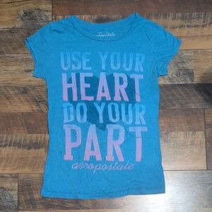Aeropostale Blue and Pink Tee